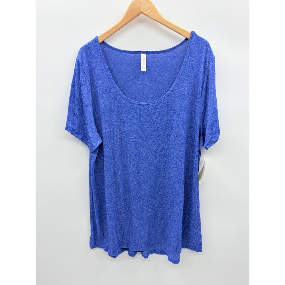 LuLaRoe Womens Plus Size 3X 24-26 Short Sleeve Classic T Shirt Heather Blue 133